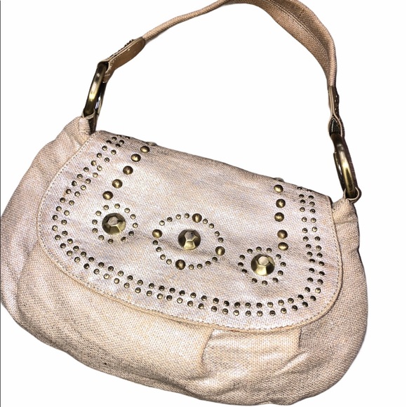 Franco Sarto gold metal studded boho purse - Picture 1 of 11